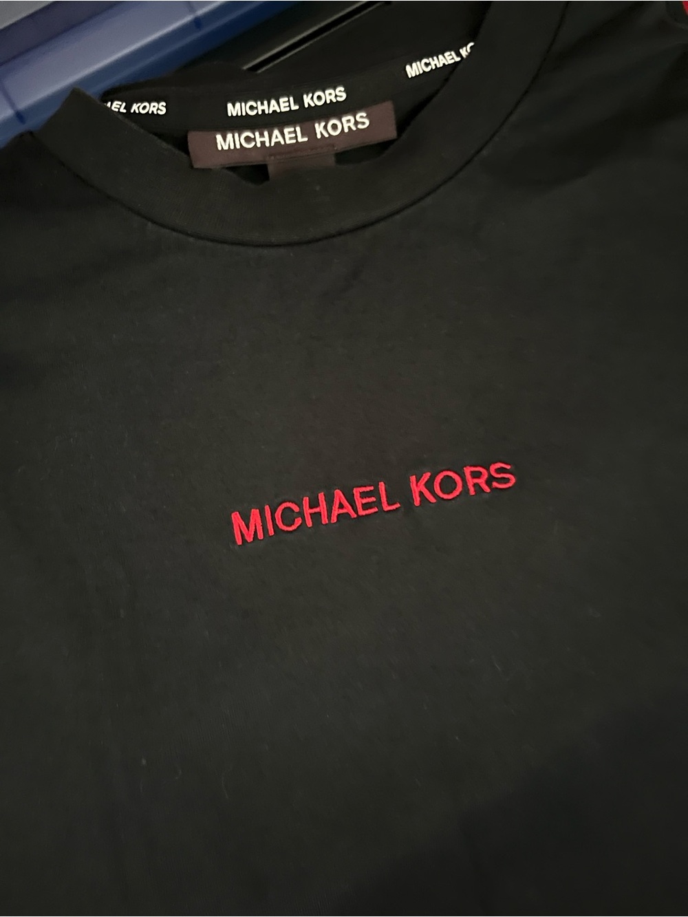 Michael Kors Black T-Shirt with White Logo Detailing